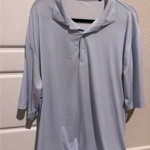 Blue Polo Shirt with Moisture-Wicking Fabric